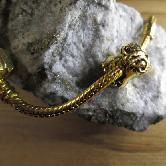 Antiqued Gold Plated Sterling Silver Ornament Spacer European Charm - Picture 4 of 11